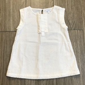 NWOT Jacadi White Sleeveless Blouse
